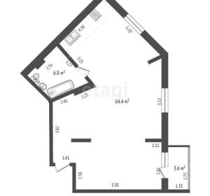 2-к квартира, вторичка, 75м2, 6/8 этаж