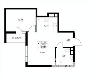 1-к квартира, вторичка, 40м2, 3/8 этаж