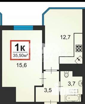 1-к квартира, вторичка, 36м2, 5/15 этаж