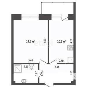 1-к квартира, вторичка, 36м2, 3/5 этаж