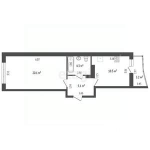 1-к квартира, вторичка, 40м2, 13/18 этаж