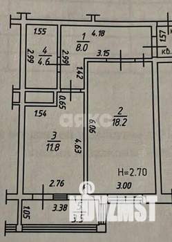 1-к квартира, вторичка, 43м2, 2/9 этаж