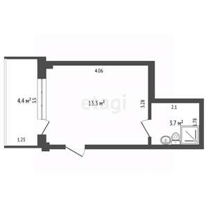 Студия квартира, вторичка, 21м2, 1/3 этаж