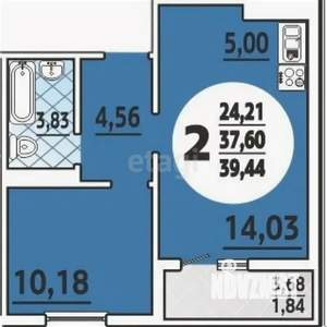 1-к квартира, вторичка, 38м2, 11/16 этаж