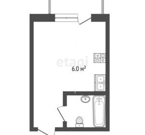 Студия квартира, вторичка, 26м2, 6/12 этаж