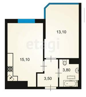 1-к квартира, вторичка, 36м2, 15/16 этаж