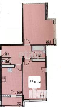 2-к квартира, вторичка, 67м2, 3/10 этаж