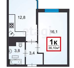 1-к квартира, вторичка, 36м2, 8/15 этаж