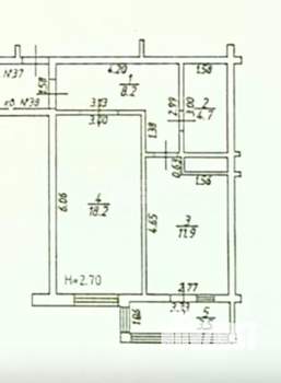 1-к квартира, вторичка, 43м2, 5/9 этаж