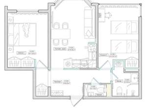 2-к квартира, вторичка, 58м2, 5/9 этаж