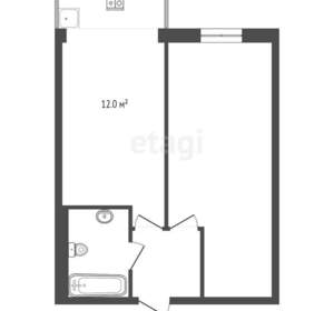 1-к квартира, вторичка, 45м2, 2/14 этаж