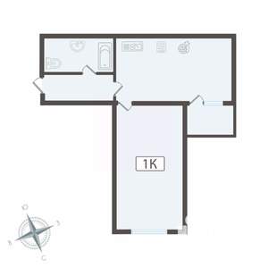 1-к квартира, вторичка, 45м2, 2/16 этаж