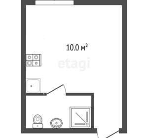Студия квартира, вторичка, 10м2, 4/4 этаж