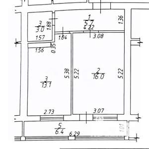 1-к квартира, вторичка, 44м2, 5/5 этаж