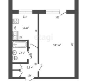 1-к квартира, вторичка, 34м2, 6/9 этаж