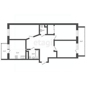 3-к квартира, вторичка, 80м2, 5/5 этаж