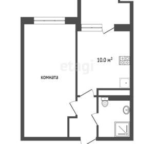 1-к квартира, вторичка, 42м2, 6/12 этаж