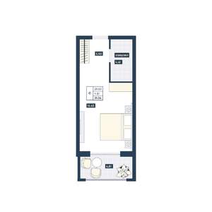 Студия квартира, вторичка, 31м2, 5/9 этаж