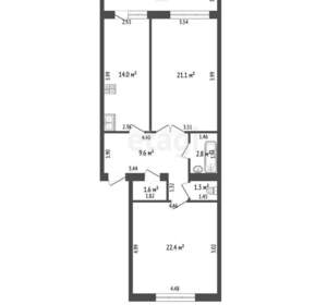 2-к квартира, вторичка, 77м2, 1/8 этаж