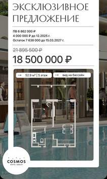 1-к квартира, вторичка, 53м2, 5/9 этаж