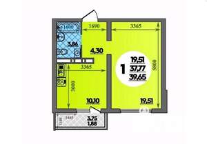 1-к квартира, вторичка, 40м2, 12/16 этаж