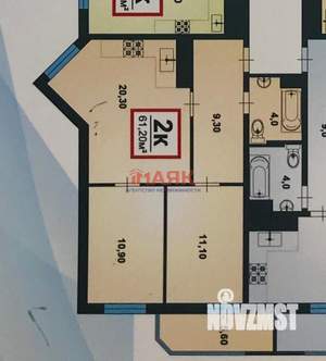 2-к квартира, вторичка, 58м2, 6/16 этаж