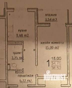 1-к квартира, вторичка, 37м2, 16/18 этаж