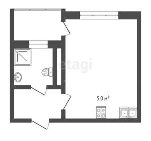 Студия квартира, вторичка, 24м2, 7/7 этаж