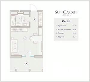 Студия квартира, вторичка, 41м2, 7/7 этаж