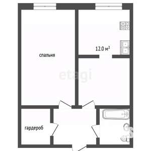 1-к квартира, вторичка, 42м2, 12/19 этаж