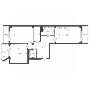 2-к квартира, вторичка, 105м2, 9/10 этаж