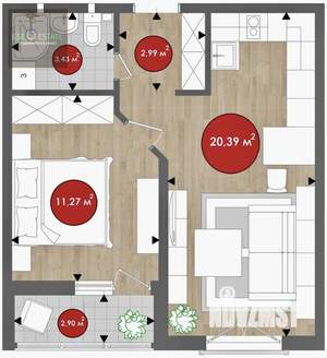 1-к квартира, вторичка, 41м2, 2/18 этаж