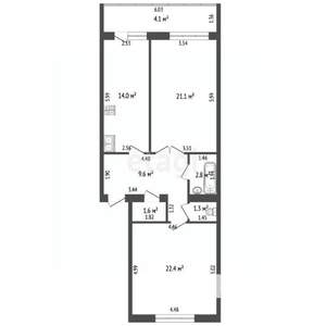 2-к квартира, вторичка, 77м2, 1/7 этаж