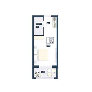 Студия квартира, вторичка, 31м2, 3/9 этаж