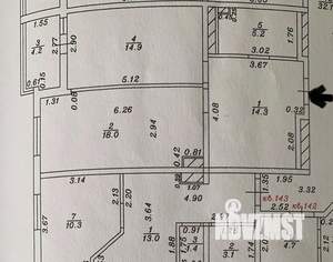 1-к квартира, вторичка, 57м2, 4/16 этаж