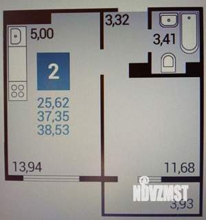 1-к квартира, вторичка, 38м2, 3/16 этаж