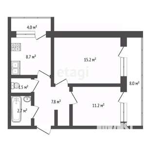 2-к квартира, вторичка, 60м2, 7/9 этаж
