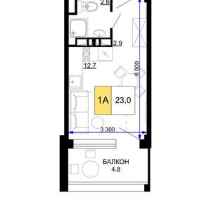 1-к квартира, вторичка, 23м2, 7/9 этаж