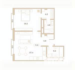 1-к квартира, вторичка, 71м2, 3/7 этаж