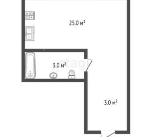 Студия квартира, вторичка, 25м2, 10/20 этаж