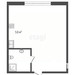 Студия квартира, вторичка, 34м2, 1/5 этаж