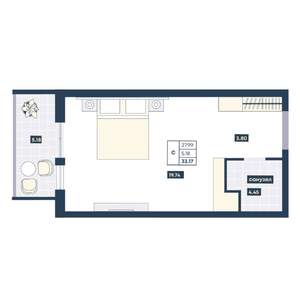 Студия квартира, вторичка, 33м2, 5/9 этаж