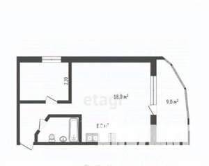 Студия квартира, вторичка, 43м2, 5/6 этаж