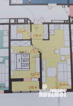 2-к квартира, вторичка, 41м2, 4/18 этаж