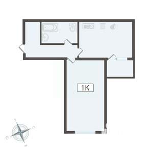 1-к квартира, вторичка, 44м2, 10/16 этаж