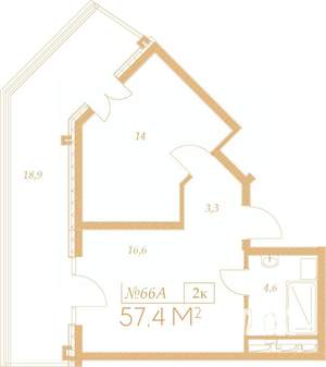 2-к квартира, вторичка, 71м2, 4/9 этаж