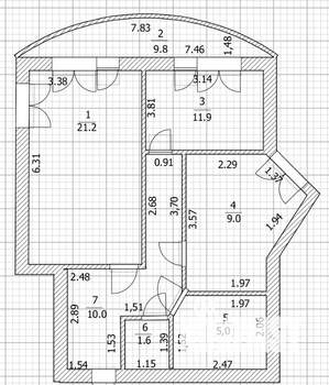 2-к квартира, вторичка, 69м2, 9/10 этаж