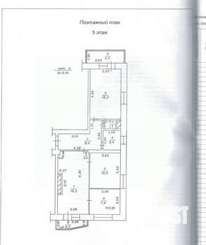 3-к квартира, вторичка, 70м2, 5/5 этаж