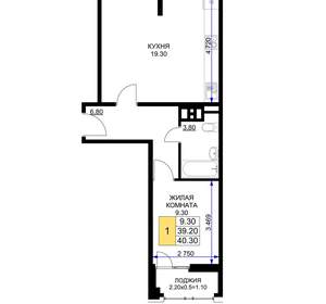 1-к квартира, вторичка, 40м2, 7/12 этаж