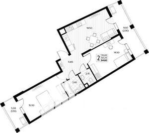 3-к квартира, вторичка, 65м2, 2/8 этаж